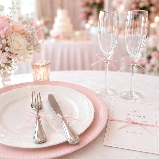 KINGLAKE Light Pink Satin Ribbon - Image 6