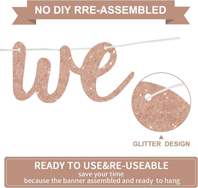 BEISHIDA Rose Gold Good Luck We Will Miss You Banner Party Decor No DIY | - Image 3