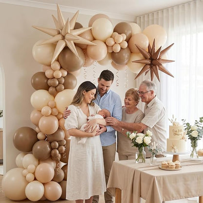 Brown Balloons, 12 Inch Double-layered Neutral Brown Nude Beige Cream Balloons - Image 7