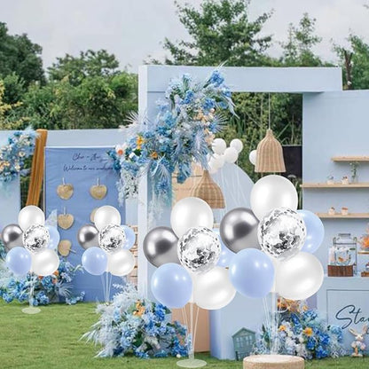 ZJDHPTY 4Set Light Blue Silver Balloon Stand Table Centerpieces Party Decor | - Image 7