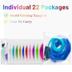 Colored Hair Extensions Curly Wavy Accessories for Girls Women,Multi-colors Party Highlights Clip in Synthetic Rainbow Hairpiece for Kids Christmas Favors Gift(22 PCS Colorful)