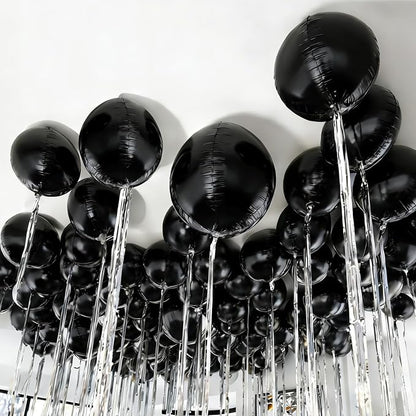 12 Pcs Black Foil Balloons, Different Size Metallic Black Balloons - Image 8