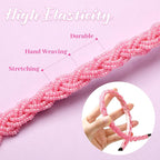MTLEE 6 Pieces Beaded Headbands for Women Sparkly Crystal Beaded Hair Hoop Hairbands Multiple Color Hair Accessories Head Bands Christmas Gift(Vivid Colors)