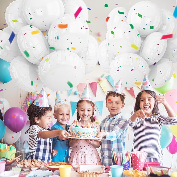 20PCS White Round Shaped Balloons, 18 Inch Round Foil Balloon, Giant Round - Image 5