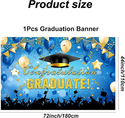 Large Grad Congratulations Banner Graduation Decorations Class of 2026 | 72x44 - Image 2