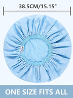 Years calm Shower Caps For Women Reusable Waterproof，Pattern And Solid Color Dual-Layer Design For Dual-Layer Usable，Protects Hair In Shower, Spa, Cooking, Clean & Travel (Blue, Extra Large)