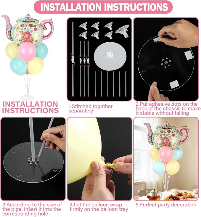 Tea Party Balloons Stand Kit 2 Sets - Image 3