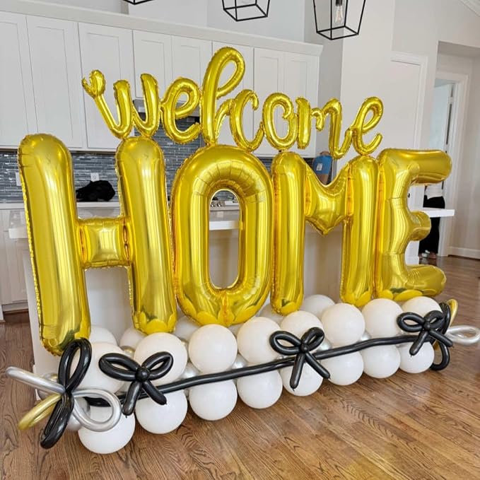 Gold HOME Balloons 40 Inch, Large HOME Letter Banner - Image 3