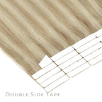 Lacer Tape in Hair Extensions Human Hair Highlight Ash Blonde to Light Blonde Color Seamless PU Skin Weft 100% Real Virgin Hair Double Side Tape in Extensions 50g 20pcs/set 14 Inch
