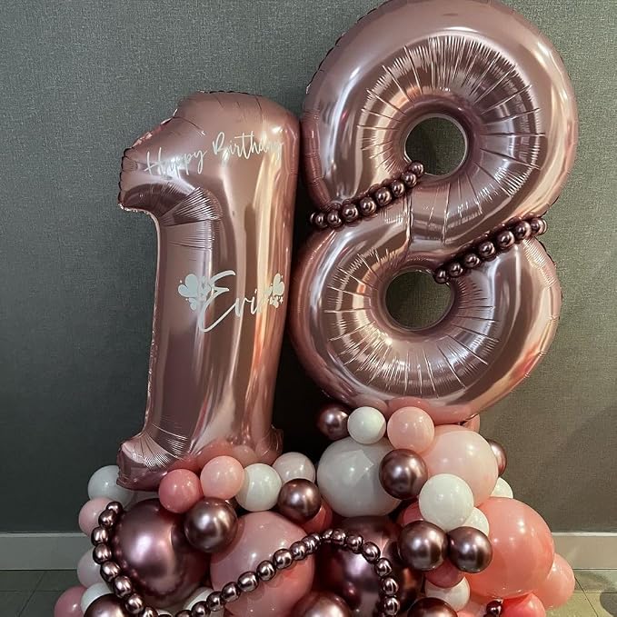 Rose Gold 18 Number Balloons, 40 Inch Big Giant Jumbo 18 or 81 Balloon Numbers - Image 4