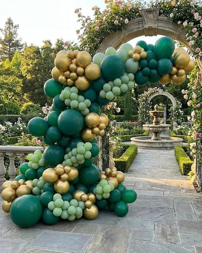 Green and Gold Balloons Garland Arch Kit - Image 6