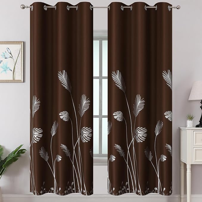 Brown Blackout Curtains for Living Room 72 Inch Length 2 Panels Set, Room by ESTELARTEXTILER