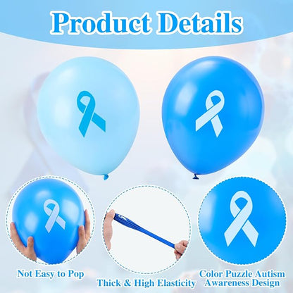 100 PCS Ribbon Awareness Balloons Decorations 12 Inch Ribbon Latex Balloons Arch - Image 3