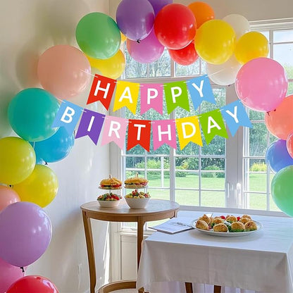 Happy Birthday Banner Sign, Birthday Garland Wall Door Hanging Banners Flag - Image 3