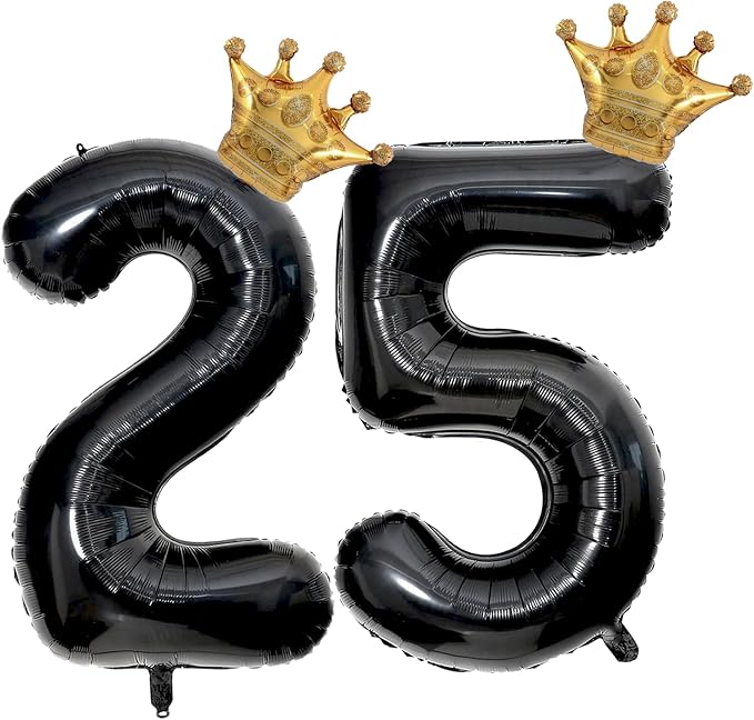 40 inch Large Black 25 Balloon Number by Unknown