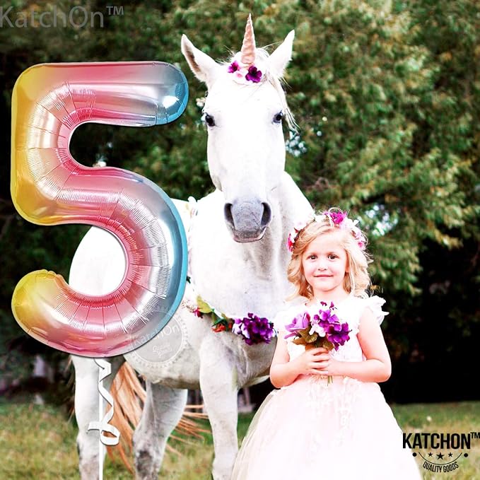 KatchOn Rainbow Number 5 Balloon 40 Inch - Image 8