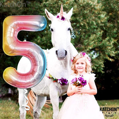 KatchOn Rainbow Number 5 Balloon 40 Inch - Image 8