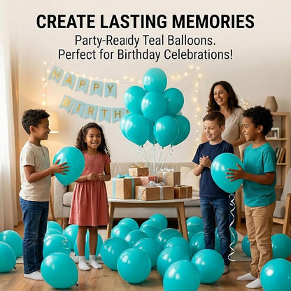 40pcs teal blue Balloons 12 Inch, Matte turquoise Latex Balloons | Balloons - Image 3