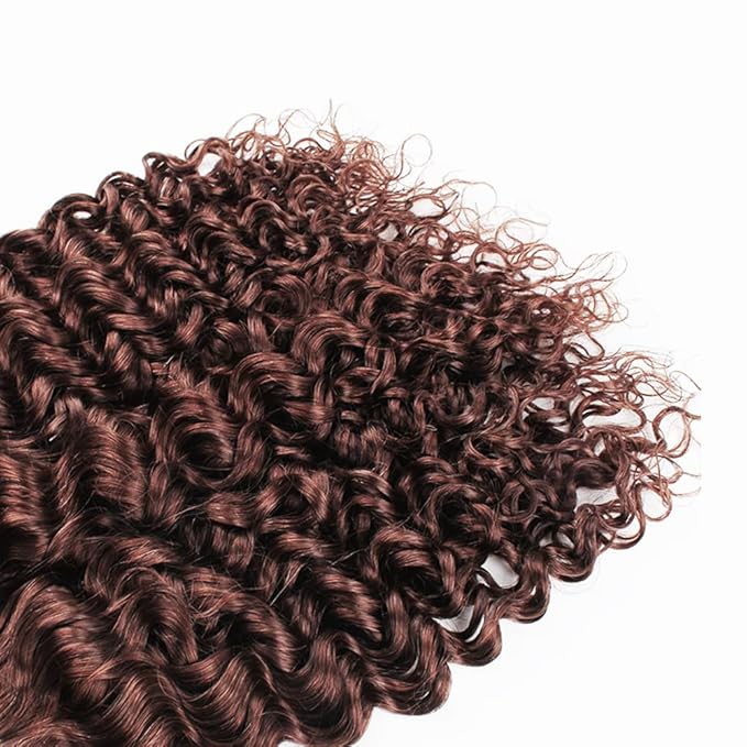 28 30 32 Inch Color 4 Kinky Curly Bundles Human Hair Dark Brown Bundles Niegmeag Virgin Remy Hair Extensions Double Weft Color 4 Bundle Hair Weave
