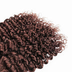 Color 4 Bundles Human Hair Brown Kinky Curly Bundle Niegmeag Brazilian Virgin Remy Hair 3 Bundles 12 14 16 Inch Double Weft Hair Weave 300g
