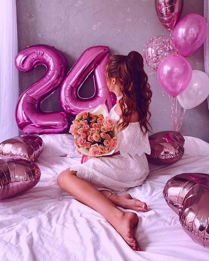 Rosy Purple Number 2 Balloon 40 inch, 2nd Birthday Party Balloons Decoration | - Image 7