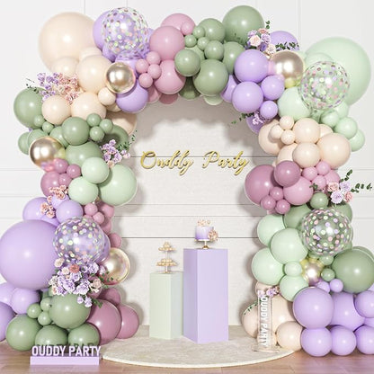 Ouddy Party Dusty Green Purple Pink Arch Garland Kit 18 12 10 5 Inch | - Image 2