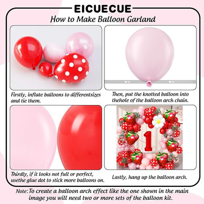 Strawberry Balloons Garland Arch Kit -Berry First Birthday Party Decorations - Image 3