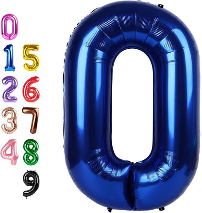 Number Balloons 0 Balloon 40 inch Blue by Enyeopd