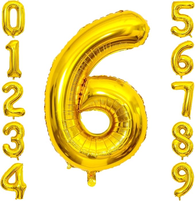 Gold Number Balloons Birthday Balloons by United-UnicornsParty