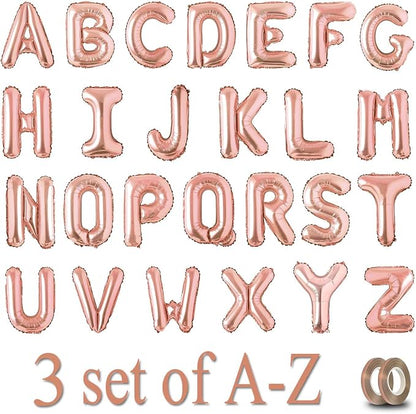 78pcs Letter Balloons Rose Gold Custom Alphabet Balloons Party Supplies by Uorbmaio