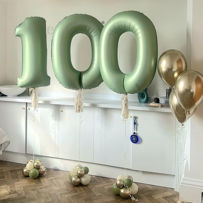 Sage Green Number 60 Balloon, 60 Balloon - Image 5