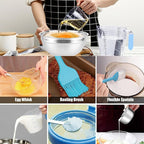MIKULA Mixing Bowls Set, 22PCS Large Stainless Steel Mixing Bowl with Lids Set 7/6/4.5/3.5/2.5QT, 400ML Measuring Cups Spoons Storage Baking Nesting Metal Bowl for Kitchen Supplies