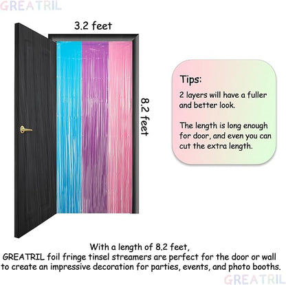 Blue Purple Pink Tinsel Backdrop - Image 4