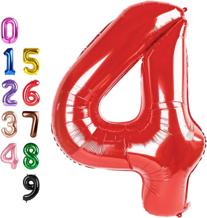 4 Balloon 40 inch Red Number Balloons by Enyeopd