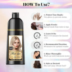 Natural Hair Dye Shampoo 3 IN 1, Gray Hair Coverage, Vegan, Ammonia-Free & Paraben-Free Hair Coloring Shampoo for Women & Men, Beard Dye for Men, Nourishing Gentle (CHAMPAGNE BLONDE)