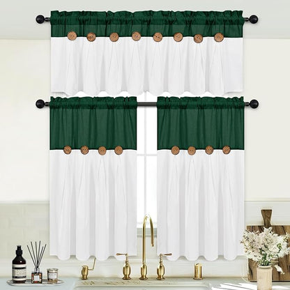 Boho Kitchen Curtains 36 Inch Length, Farmhouse Cotton Linen Tier Curtains - Image 6