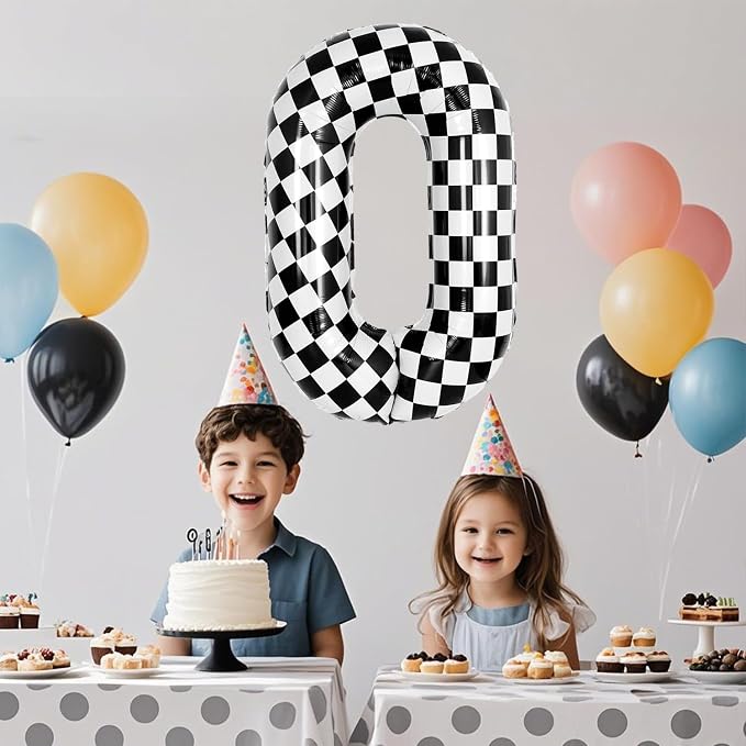 40 Inch Checkered Number Balloon - Image 4
