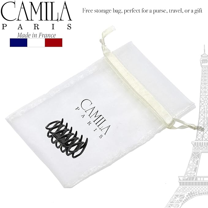 Camila Paris CP3522 French Small Hair Clips for Women Thick Hair for Long Curly Wavy Hair, Girls Hair Claw Clip, Durable Styling Big Claw Clip for Thick Hair, Strong Hold No Slip Grip, Made in France