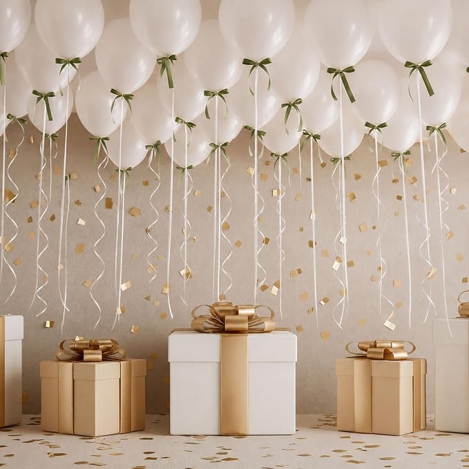 Gejoy 62 Pcs Ceiling Balloons Kit 12'' Pearl White Balloons - Image 4