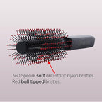 PERFEHAIR Small Round Hair Brush for Blow Drying Short, Thin, Fine Hair, Wooden Styling Blowout Roller Hairbrush with Soft Nylon Bristles, Both for Men & Women, 1.4 Inch