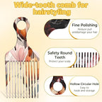 2 Pcs Afro Pick Comb for Natural Curly Hair,Portable Styling Hair Pick for Travel,Anti-Static,Cute Afro Comb for Women Men and Girls(Black-T8)