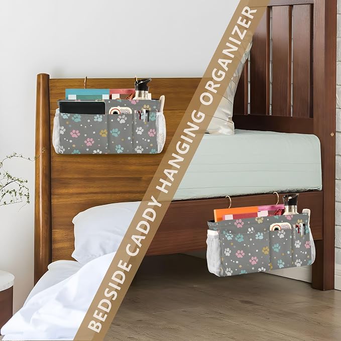 Bedside Caddy Hanging Bunk Bed Caddy Bed Organizer Hanging Pocket - Image 7