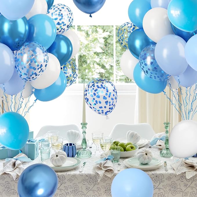 Blue & White Balloons Set - Image 4