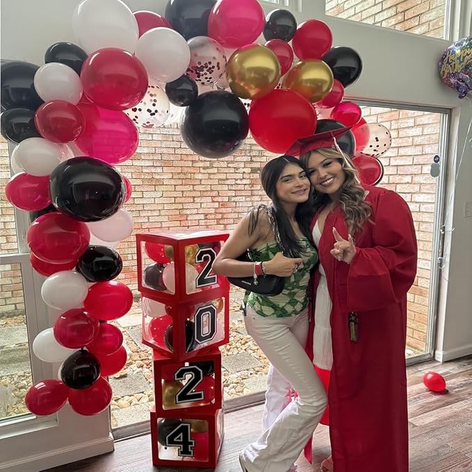 Red Black and Gold Party Balloons - Image 3
