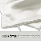 Silk Pillow Cases 2 Pack Soft Breathable and Sliky Standard Size Pillow Cases Set of 2,Natural Mulberry Satin Silk Pillowcase with Hidden Zipper for Hair and Skin (Ivory,20"X 26",2pcs)