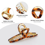 Large Claw Clips - Metal Hair Clips for Women - Gold Claw Clip for Thick Hair - Strong Hold Big Claw Clips for Women Girls - Orange