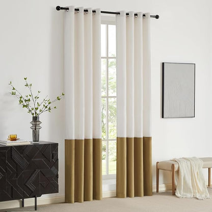BULBUL Luxury Cream Gold Curtains 96 inches - Image 7