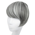 SARLA Clip in Side Bangs Extension Straight Synthetic Fake Bangs One Piece for Women Dark Grey