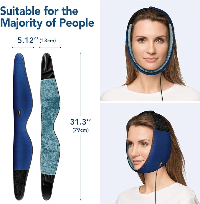 Heating Pad for TMJ Relief, USB Electric Washable Jaw Heating Pad with 3 Heat and 4 Time Settings for Jaw Chin Wisdom Teeth Issues, Oral and Facial Surgery (Blue)