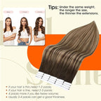 Full Shine Balayage Tape in Hair Extensions Human Hair 14Inch Tape in Extensions 2/3/27 Brown To Caramel Blonde Ombre Seamless Skin Weft Tape ins Human Hair Extensions Straight Extension 50G 20Pcs